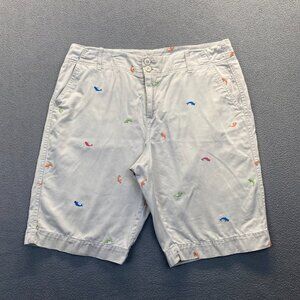 bamboo trader bermuda‎ Beige shorts size 14 Embroidery,Pockets Zipper